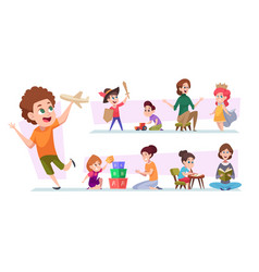 Children playing room little new born or 1 years Vector Image