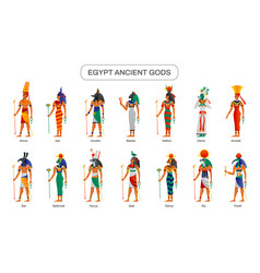 Set egyptian gods and kings Royalty Free Vector Image