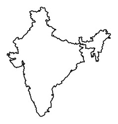 India map silhouette Royalty Free Vector Image