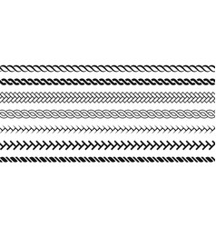 Plaits And Braids Pattern Brushes Knitting Braided Ropes Vector Isol