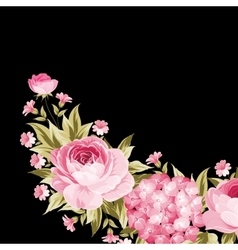 Floral garland template Royalty Free Vector Image