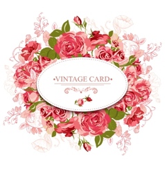 Vintage floral card with roses Royalty Free Vector Image