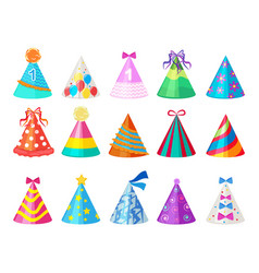 Cartoon birthday party caps funny celebration cap Vector Image