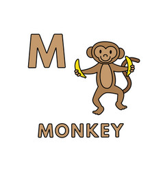 Letter M - Monkey Royalty Free Vector Image - VectorStock