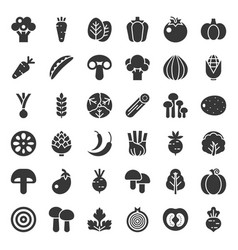Vegetable icon set 22 line style Royalty Free Vector Image