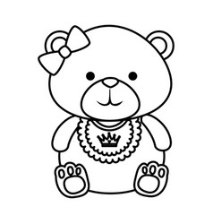 Cutte little bear teddy female with bows head Vector Image