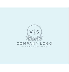 Initial vs letters floral frames unique Royalty Free Vector