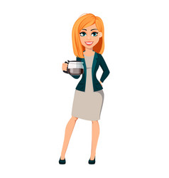 Cartoon character businesswoman with blonde hair Vector Image