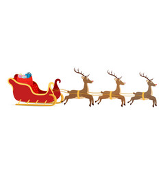 Silhouette sleigh reindeers of santa claus Vector Image