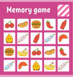 Memory game for kids education developing Vector Image