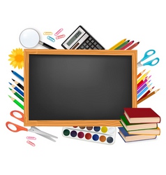 Colorful school tools education background design Vector Image