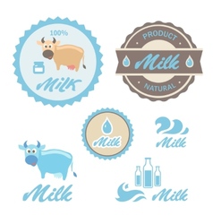 Milk in glass and bottle detailed icon Royalty Free Vector