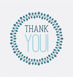 Floral doodle elements and thank you lettering Vector Image