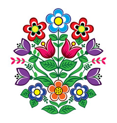 Floral polish folk art design elements Royalty Free Vector