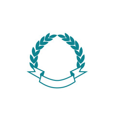 Leaf ribbon shield template blank Royalty Free Vector Image