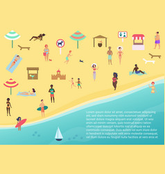Cartoon little girl sunbathing on the towel Vector Image