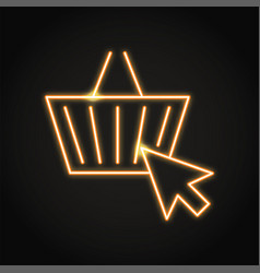 Fast shopping cart neon sign Royalty Free Vector Image