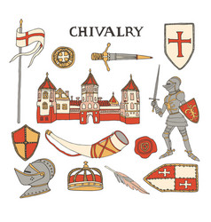 Medieval Knight Armor Chivalry And Crusade Vector Image