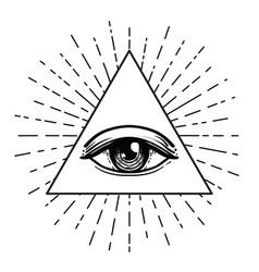 Tattoo flash eye providence masonic symbol Vector Image