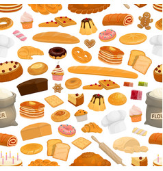 Bakery Bread Seamless Decorative Pattern Vector Image