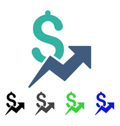 Growth trend arrow flat icon Royalty Free Vector Image