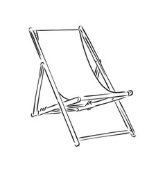 Hand drawn beach chairs deckchair sketch Vector Image