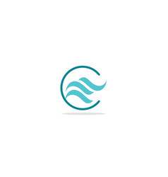 Round abstract wave water logo Royalty Free Vector Image