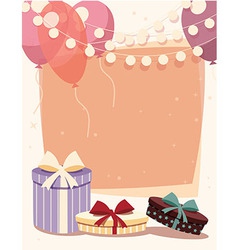 Birthday background with presents and balloons Vector Image