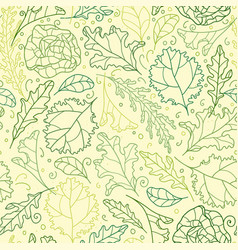 Line art salad seamless pattern background Vector Image