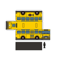 Paper model of a vintage bus Royalty Free Vector Image