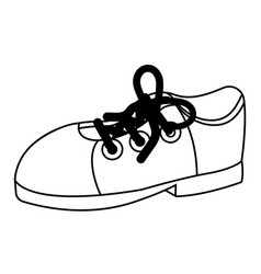 Shabby Running Shoes in Black Ink Royalty Free Vector Image