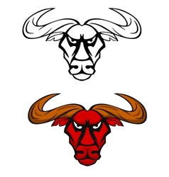 Buffalo head muzzle mascot icon Royalty Free Vector Image