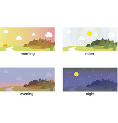 Morning Noon Evening Night Vector Images (68)