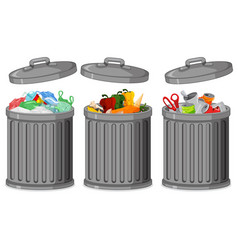 Set of different trash bin Royalty Free Vector Image