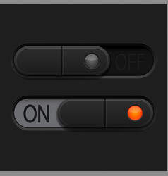 On and off toggle switch slider buttons Royalty Free Vector