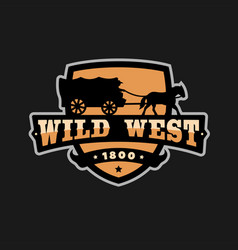 Old wild west logo of emblem Royalty Free Vector Image