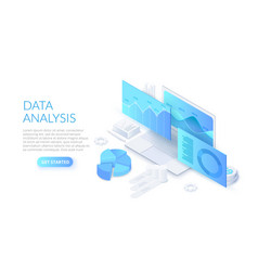 Data analysis design concept with people Vector Image