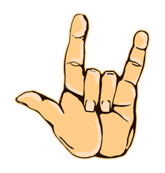 realistic rock n roll hand gesture icon graphic vector image