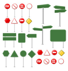 Stop signs and traffic sign collection Royalty Free Vector