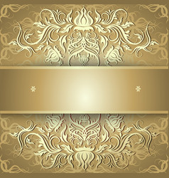 Gold banner with beautiful pattern Royalty Free Vector Image