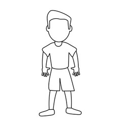 Character boy son outline Royalty Free Vector Image