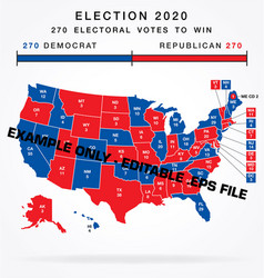 Usa editable 2016 electorial college map Vector Image