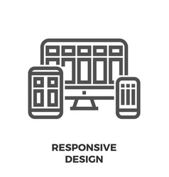 Responsive web design flat line trendy black icon Vector Image