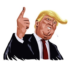 Donald trump with wife melania trump Royalty Free Vector