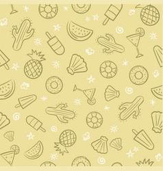 Cute seamless summer pattern with summer elements Vector Image