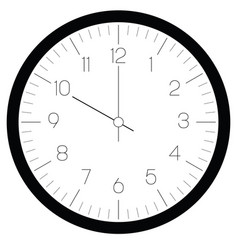 Clock face hour dial with numbers dashes mark Vector Image