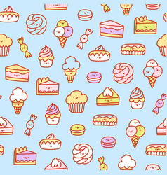 Sweet desserts seamless pattern Royalty Free Vector Image