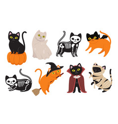 Cute halloween kitten Royalty Free Vector Image