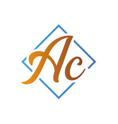 Creative initial letter ac square logo design Vector Image