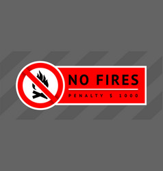 No fire sign Royalty Free Vector Image - VectorStock